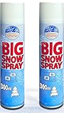 600ml (2x 300ml) Twin Pack ‘BIG SNOW SPRAY’ Artificial Snowy Aerosol for Christmas Decorations _ 2 Pack Big Fake Snow Spray for Windows, Christmas Tree Decorations & Crafts like Wreath Making.