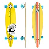 Osprey | Pintail Longboard, 40inch Complete Skateboard,7 Ply Canadian Maple, for Kids Adults and Beginners, Stripe, Multiple Colours, Yellow