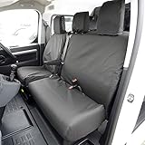 UK Custom Covers To Fit Vauxhall Vivaro Seat Covers (2019 On) Inc. Embroidery Waterproof Tailored Easy to Fit Tailored (Black)