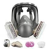 Full Face Respirator Mask, 6800 Reusable Respirator Mask with Filters, Dust Masks Anti Fog Against Organic Vapor Fumes Gases for Spray Paint Chemicals Epoxy Resin Welding Sanding