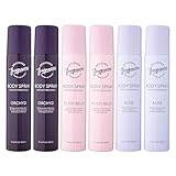 Designer Fragrances 6 Pack Assorted Aromas Bundle - Tu Est Belle, Orchyd, Alise - Women's Body Spray Deodorant Cans - For Instant Freshness on The Go - Long Lasting Smell, Great Gifts - 100ml