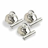 Magnetic Bulldog Stainless Steel Binder Hook Multifunctional Fridge Wall or Paper Clip Whiteboard Magnet Hinge Clips for Home Office School and Kitchen Pack of 3