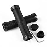 URAQT Bike Handlebar Grips - Anti-slip Rubber Bicycle Grips for MTB BMX & Urban Bikes (Black)