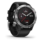 Garmin fenix 6, Ultimate Multisport GPS Watch, Silver with Black Band (Renewed)