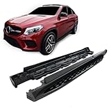J&J AUTOMOTIVE | Black Side Steps Aluminium and ABS Plastic for Mercedes GLE Coupe C292 2015-2019, Kit of 2 pieces (Left and Right), Mounting Material Included
