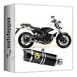 arrow 71761AKN exhaust homologated thunder aluminium schwarz black aluminium carby end cap compatible with yamaha xj6 diversion 2009 2010 2011 2012 2013 2014 2015 mototopgun