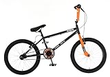 Zombie Outbreak Kids 20" BMX Bike | Boys Girls Freestyle BMX Bicycle with 360 Bar Spin & Stunt Pegs | Dark Grey/Orange | Ages 7+