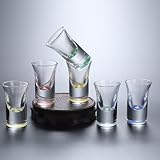 Coloured Shot Glasses 30ml Heavy Base Shot Glasses Set of 6 Reusable Clear Shot Glass Set for Vodka, Tequila, Whisky Multicoloured Shot Glass