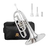 AUROSUS marching mellophone jms 611 professional mellophone for marching band instruments high grade brass with monel pistons nickel plated finish ideal for student beginners to intermediate