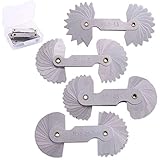 GLARKS G-985 4 Pack R0.3-1.5/ R1-6.5/ R7-14.5/ R15-25 Radius Gauge Set, Stainless Steel Radius Fillet Gage Portable Concave Convex Measuring Tool for Tool and Die Makers Check
