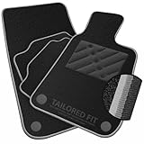 Car Mats to fit Daihatsu Hijet 1960-2004 Black Carpet & Grey & Silver Colour-Tech Trim & Black Rectangle Heel Pad [SAPP-149]