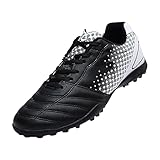 UK 6 Unisex Kid's Football Boots Shoes Boys and Girls Cleats Soccer Shoes Astro Turf Trainers Spikes Junior Sports Profession Competition Teenager Indoor Outdoor Athletic Sneakers #A1_Black