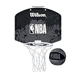 Wilson NBA Team Mini Basketball Hoop, Compact Size and Sturdy Build, Easy Setup and Dynamic Design, Colour: Black/Grey