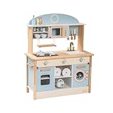 ROBUD Kids Kitchen Wooden Toys Age 3 4 5 | Play Kitchen Toy for 3 4 5 6 Year Old Girl Boy Gifts Wooden Kitchen Kids Birthday for Girls Role Play Toys 3-6 Years Old Presents