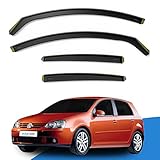 EdgeVisors Wind Deflectors | Fits: VW GOLF MK5 (2004-2009) 5 Door Hatchback 4pc Set | In-Channel Rain Guards for Wind, Rain & Sun Protection, Easy Installation - Tinted