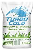 Avern Turbo Cold, Autumn & Winter Grass Seed 1.3KG, Lawn Seed, Hard Wearing Grass, Dog Friendly, Germinates in Colder Weather, Ideal for Overseeding or New UK Gardens (1.3KG, Upto 78 sqm Coverage)