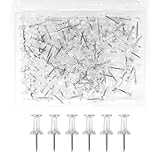 Clear Push Pins Thumbtacks Drawing Pins for Walls Notice Board Pins Clear Drawing Pins for fixing, bulletin board pushpins (100 pcs,Silver)