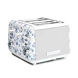 Laura Ashley China Rose 4 Slice Toasters Wide Slots By VQ - Multi Functional 4 Slot Toaster Stainless Steel with 7 Variable Browning Control, Defrost & Reheat Modes - Bread Toaster with Warming Rack