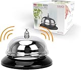 Reception Call Bell Stainless Steel Hand Held Desk Service Bell Attention Call Ringer Counter Bell for Hotels, Schools, Restaurants, Reception Areas