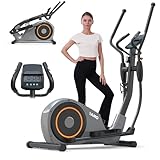 YAMO YE40 Elliptical Cross Trainer, Elliptical Trainer with Hyper-Quiet Magnetic Driving System, Elliptical Exercise Machine for Home, 8 Resistance Levels, Pulse Sensor, LCD Monitor, Device Holder