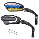 Bike Mirror Handlebar, 2 PCS Cycle Mirrors for Bike Handlebars, Bicycle Mirror Left and right 360 Degree Rotatable Sides Suitable for Bicycles, Mountain Bikes, Scooters, Motorcycle Handlebars