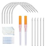 ZS 12PCS 14G Piercing Needles, Disposable Precision Sterilized Curved Piercing Needle for Ear Tragus Helix Nose Belly Eyebrow Labret Piercing (14G(1.6mm))