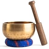 Tibetan Singing Bowl Set — Meditation Sound Bowl Handcrafted in Nepal for Healing and Mindfulness (3.5 Inch Bowl)