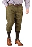 Men's Tweed Shooting Breeks Wool-Blend Fully Lined British Made Hunting Trousers Cropped Pants (UK, Numeric, 32, Regular, Regular, Heathland)
