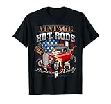 Vintage Hot Rod American flag Antique Classic car lover Men T-Shirt