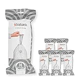 Brabantia 138782 PerfectFit Bin Liners Multipack (Size H/50-60 Litre) Thick Plastic Trash Bags with Tie Tape Drawstring Handles (120 Bags), White