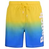 Bench Men's Stretch Swim Trunks with Lining – Long Beach Shorts for Swimming, Swimwear Costume Yellow S