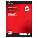 5 Star Office Flipchart Pad Perforated 40 Sheets A1 Plain, Red