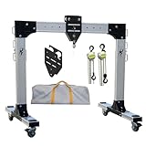 TOLNIX Aluminum Alloy Mobile Gantry Crane- Maximum Rated Load 2000KG/4409LBS- Beam Height 8.7~13.6 FT Length 9~14 FT- Portable Small Gantry(2000kg(4409 lb),S)