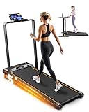 BestGod Treadmills for Home Foldable with Armrests, 2.5HP Horsepower Walking Pad Maximum Weight Capacity of 150KG, Folding Treadmill Fits Under Table with LED Display & Remote Control