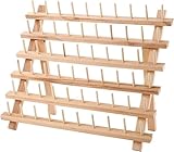 Youyijia 60 Spools Thread Rack Foldable Wooden Thread Holder Organizer for Sewing Embroidery Holder Rack Organizer