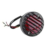 KIMISS Tail Brake Light,Black Round Motorcycle Rear Brake Tail Lights for Bobber Chopper Scooters ATV