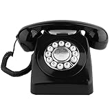 Sangyn Classic Retro Telephone Vintage Style Cord Phone with Push Button Old Fashioned Landline Desk Phone for Home Office Hotel and Bar