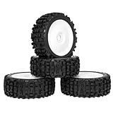 RC Station 17mm Hex RC Wheels and Tires 1/8 Scale RC Buggy Truggy Tires Wheels for Arrma Typhon 6S 3S Losi 8IGHT X/E 2.0 XT/XTE Tires and Wheels Preglue 4PCS