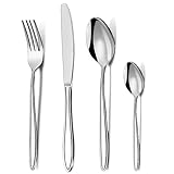 Cutlery Set, Pleafind 32-Piece Stainless Steel Flatware Set for 8 People, Spoon Knife and Fork Sets, Mirror Polished and Dishwasher Safe, Silverware Set for Home, Kitchen