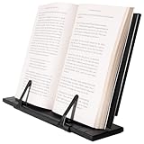 H&S Recipe Book Stand – Adjustable Text or Recipe Book Holder – Stand for Display or Desk – Metal Cookbook Rest – Bound Document Holder – Space-Saving Design with 7 Angles