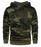 MANLUODANNI Men's Pullover Fleece Sweatshirt Camouflage Hoodies Army Green M