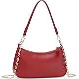 WantGor Clutch Tote Handbags, Shoulder Purse for Women Crossbody Bags Mini Hobo Bag Retro Vegan Leather Trendy Handbag (Red)