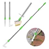 Patio Weed Remover Tool with Long Handle, Weed Scraper and Weed Brush Set Combo, 60" Block Paving Weeding Tool to Remove Weeds & Moss, 3 Different Weeder Tools for Garden, Patio, Driveway, Sidewalk