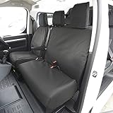 My Van Seat Covers | To Fit Vauxhall Vivaro Seat Covers 2019 Onwards | Tailored Heavy Duty Waterproof | Front Black - MVSC367BAD4