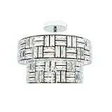 ValueLights | Silver Chrome/Clear Acrylic Jewel Tiered Design Ceiling Light Fitting | Ceiling Lights, Home Décor Essential | Included LED Bulb | Includes Full Wired Fitting