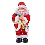Xmas Electric Santa Claus 12'' Singing Dancing Santa Claus Ornaments Figure Creative Musical Doll Novelty Christmas Decorations Christmas Ornaments for Home Fireplace