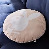 Sassy B Playboy Round Iconic Bunny 40x40cm Round Cushion White Pink