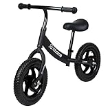 12" Balance Bike Carbon Steel Frame No Pedal Training Bicycle for Kids 2-6 Years Old