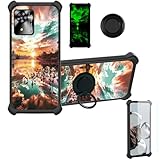 Aroepurt Case Compatible for Suntak Chippy Phone Case Cover [with Tempered Glass Screen Protector][Hard PC + Soft Silicone][Ring Support] [Luminous Effect] YGH-FJ