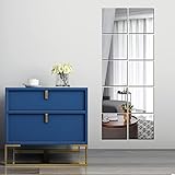 Beser Lee Full Length Wall Mirrors, Body 10pcs Acrylic Plexiglass Mirror Wall-Mounted Frameless Over the Door Large Long Home Workout Gym Dance for Walls Dorm Floor Tile Self Adhesive